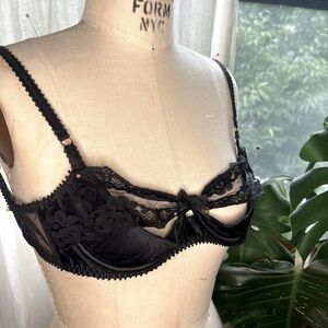 Black Satin & Lace Agent Provocateur Bra 34C
